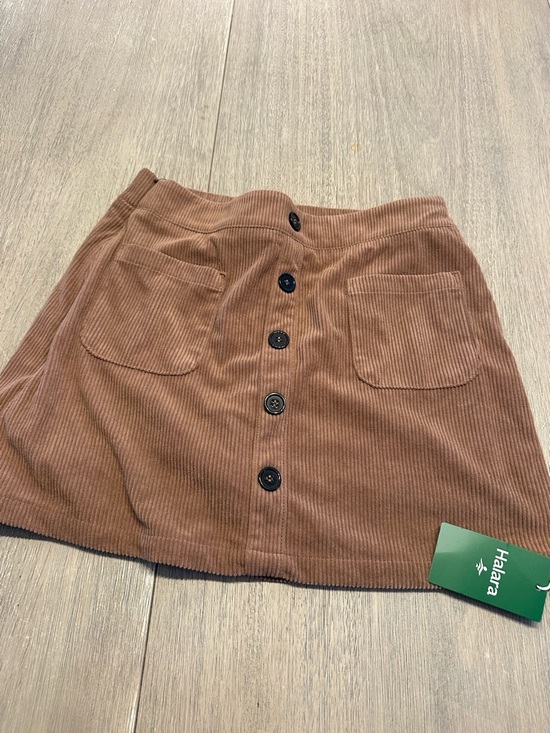 HALARA Dresses & Skirts - HALARA Brown Corduroy Button-Front Mini Skirt